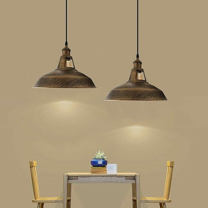 Retro Metal Barn Shade Adjustable Pendant Light, E27 Socket