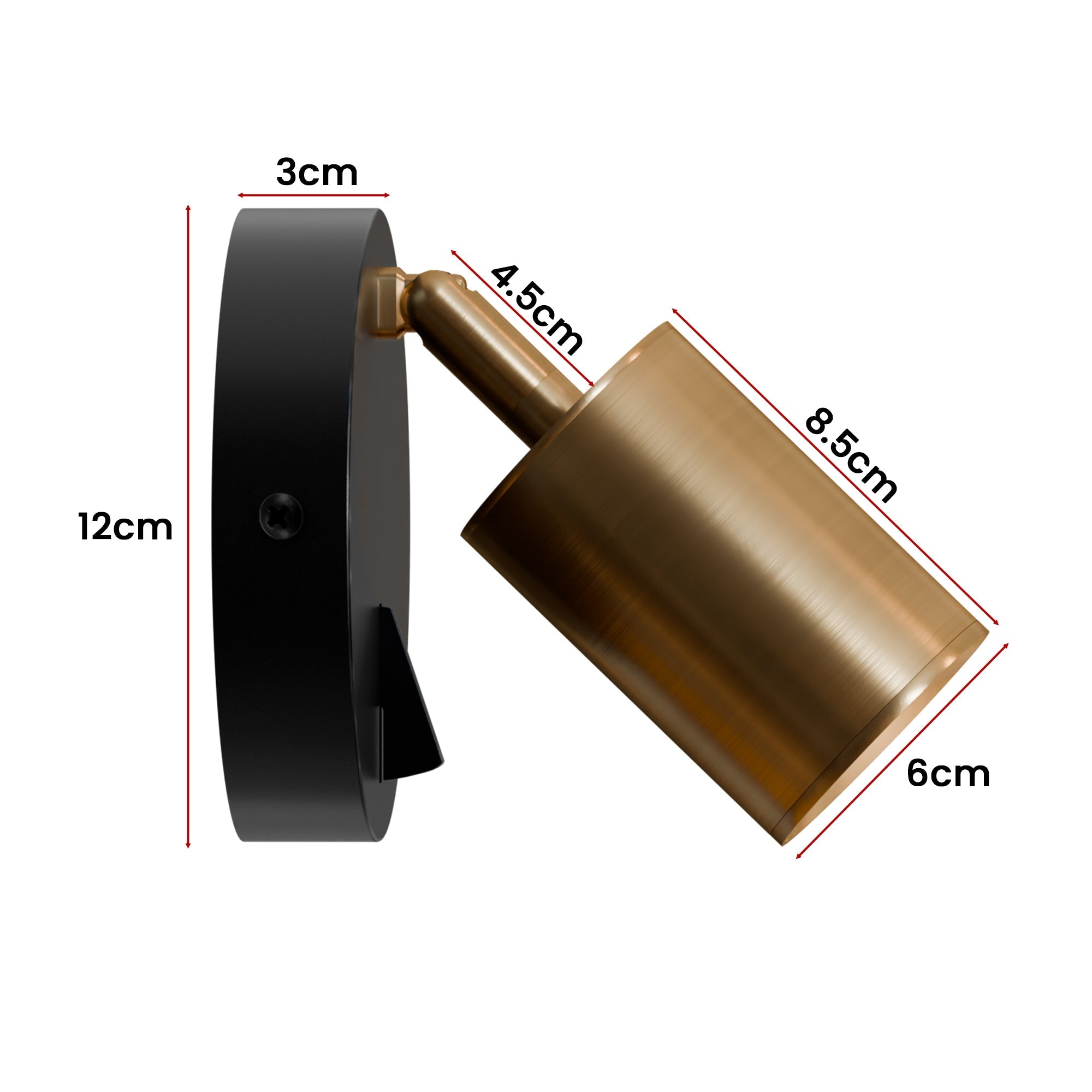 Rotatable GU10 Single Head Wall Spotlight with Integrated On-Off Switch