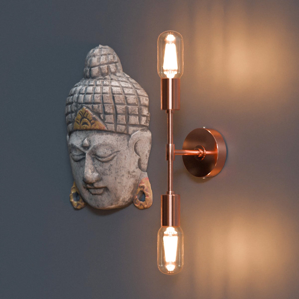 Modern Industrial Dual Bulb E27 Wall/Ceiling Light Fixture, Metal Finish