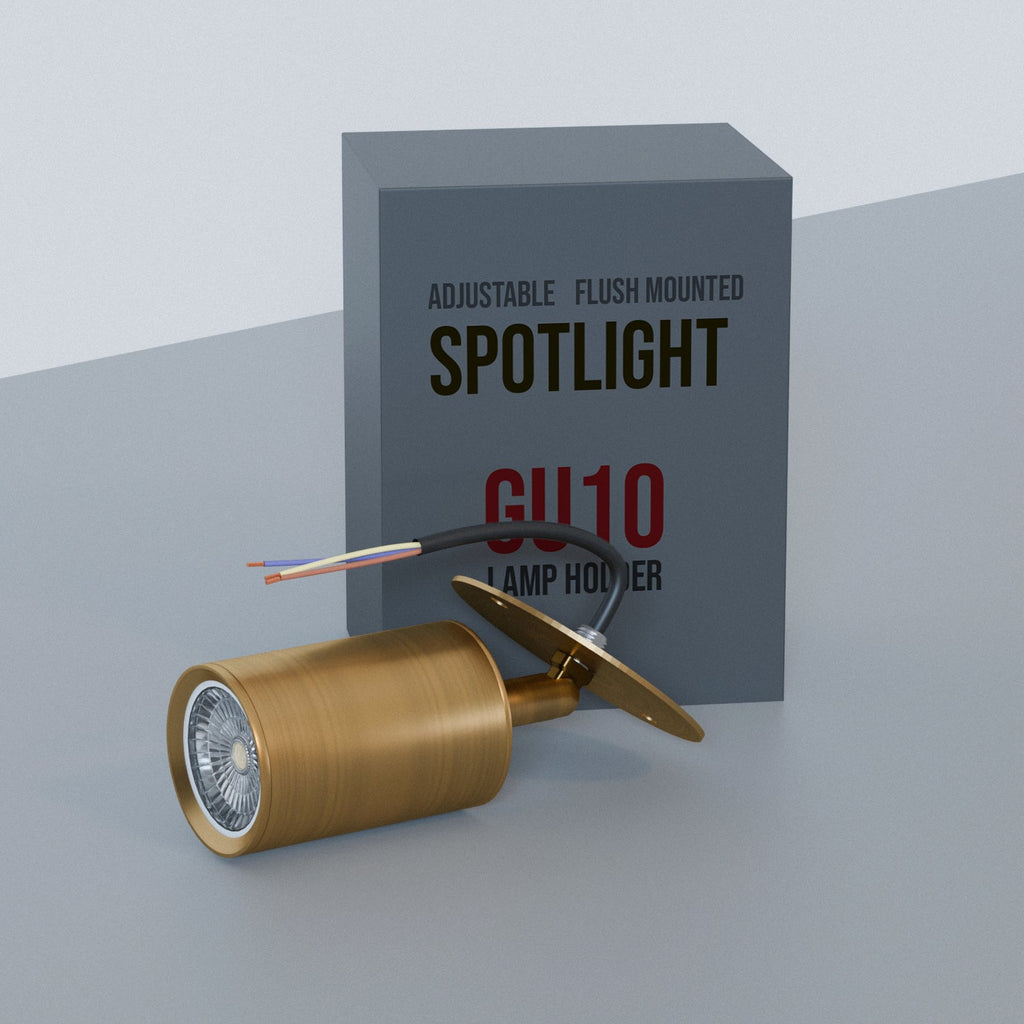 Adjustable Cylinder GU10 Ceiling Spotlight for Conduit Lighting Systems, Metal Design