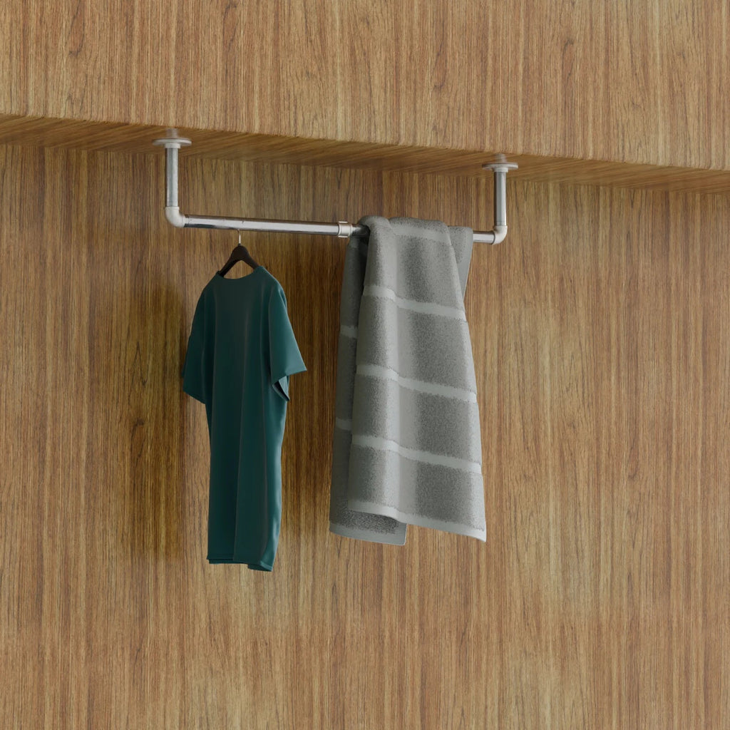 Industrial Pipe Wall Mounted Towel Bar Holder Rustic Bathroom Kitchen