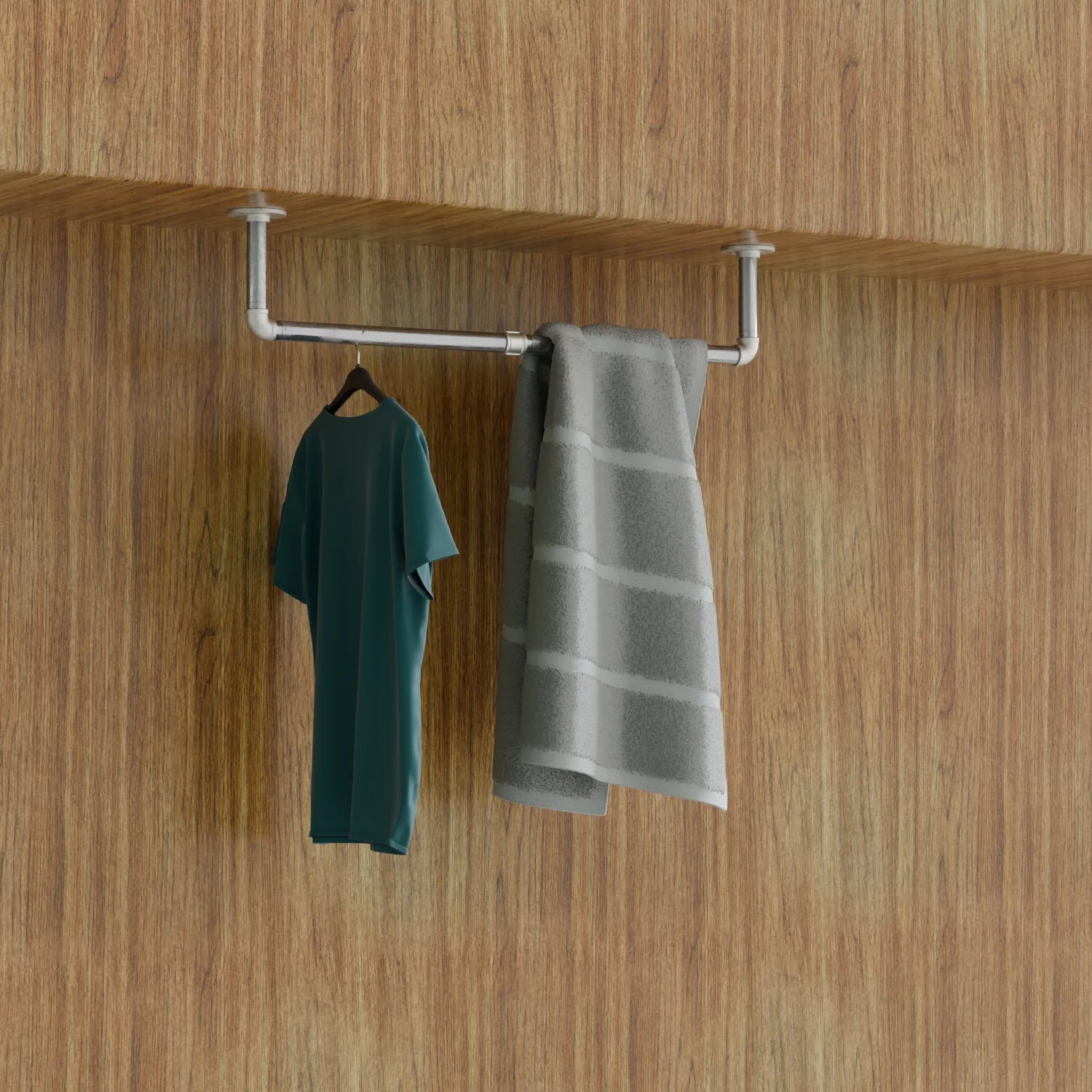Industrial Pipe Wall Mounted Towel Bar Holder Rustic Bathroom Kitchen