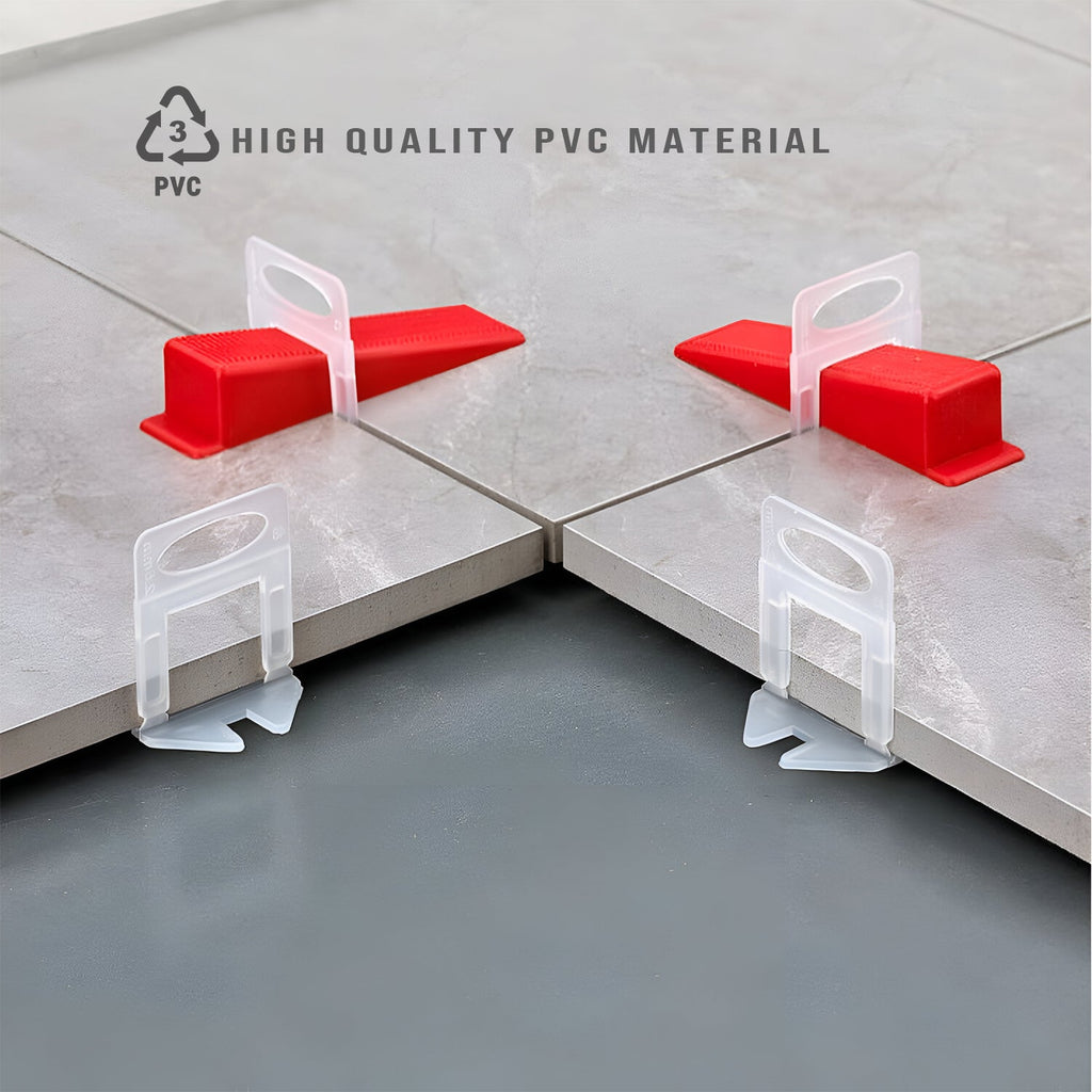 100-Piece Reusable Tile Leveling Wedges Spacers for Flawless Tiling Installations