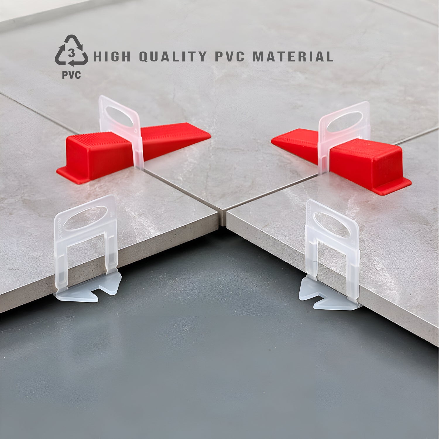 100-Piece Reusable Tile Leveling Wedges Spacers for Flawless Tiling Installations