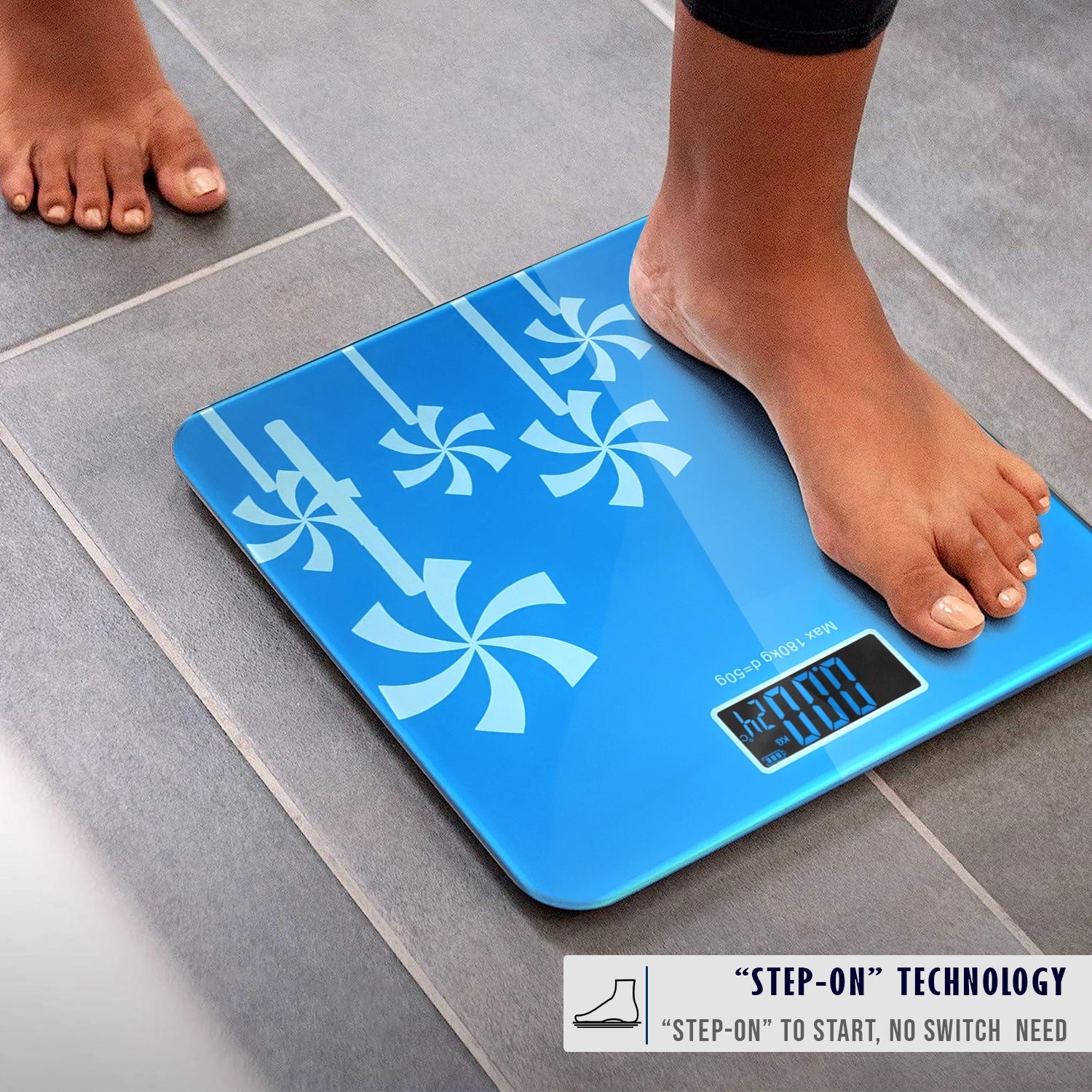 Accurate Digital Printed Glass Bathroom Scale for Stylish Weight Tracking