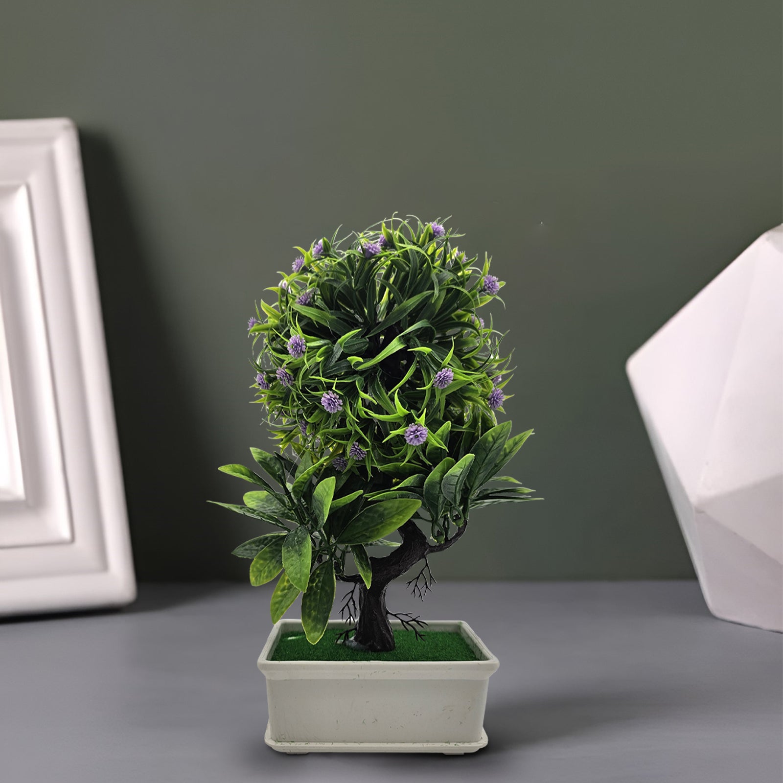Lifelike Artificial Bonsai Small Tree with Decorative Flowers for Effortless Home Decor