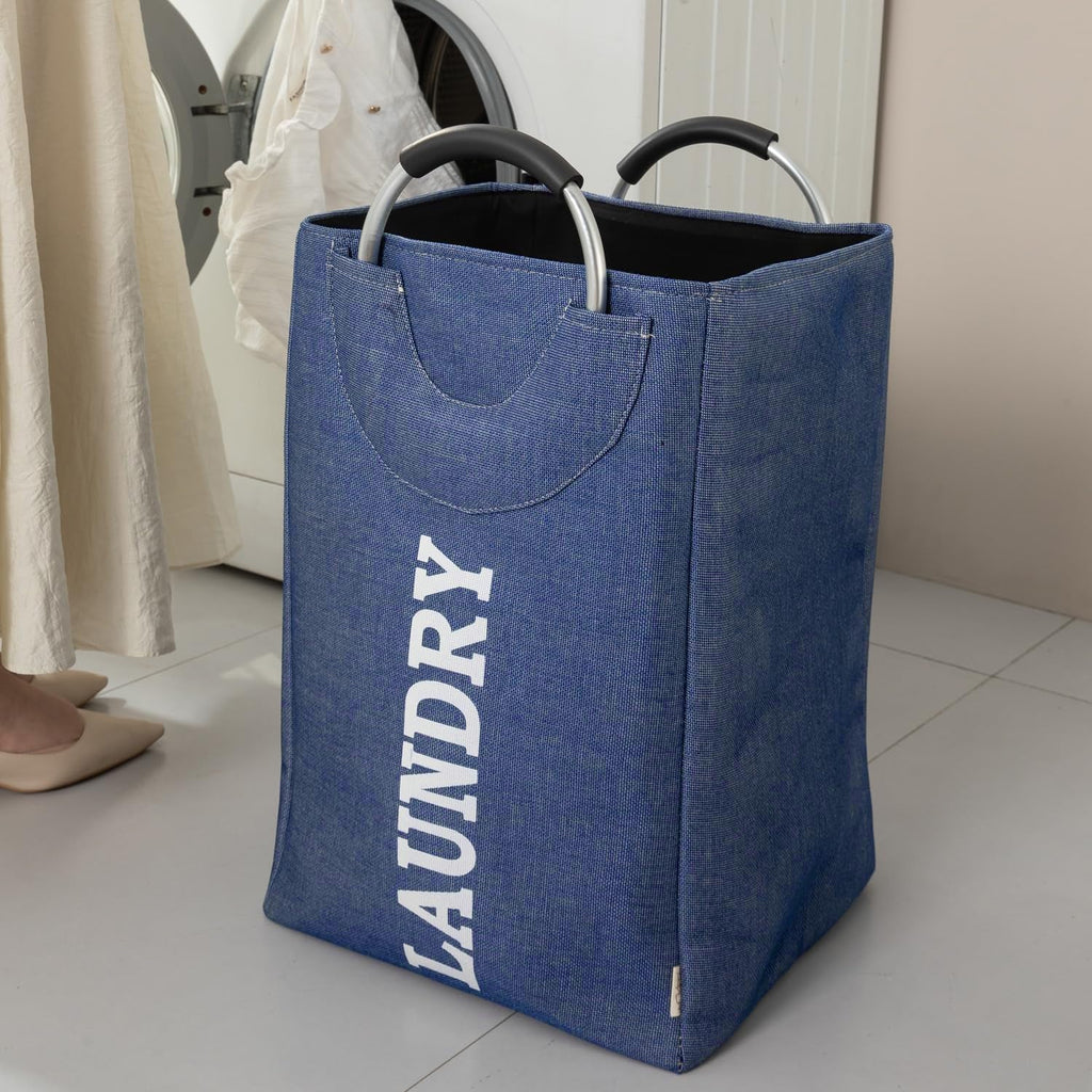 Heavy-Duty Foldable Fabric Laundry Bag with Sturdy Aluminum Handles