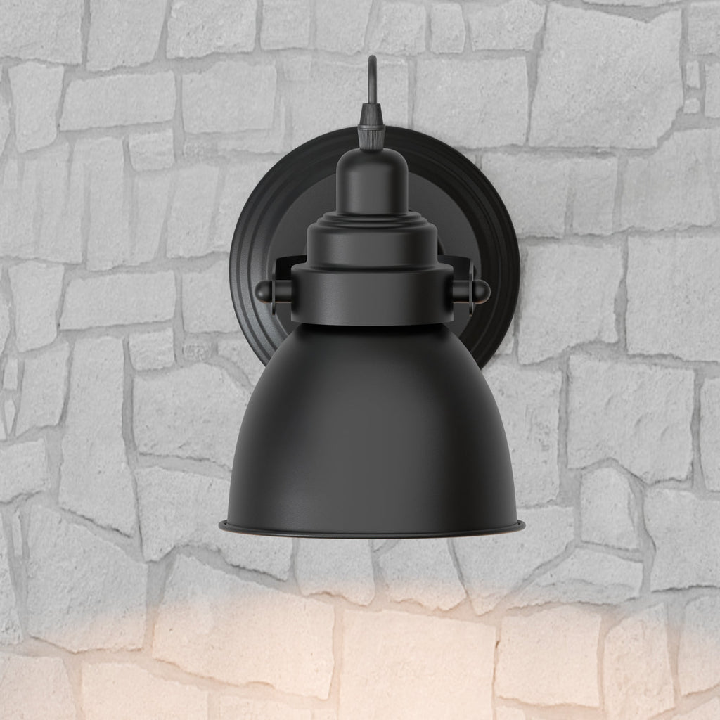 Industrial Bell Shade Dimmable Wall Sconce Light, Metal Retro Downwards Contemporary Fixture
