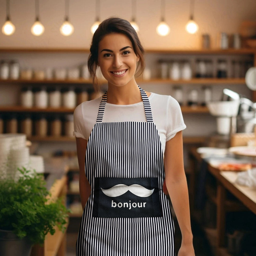 Customizable Bib Apron with Pocket for Cooking, Baking, Grilling, Crafts