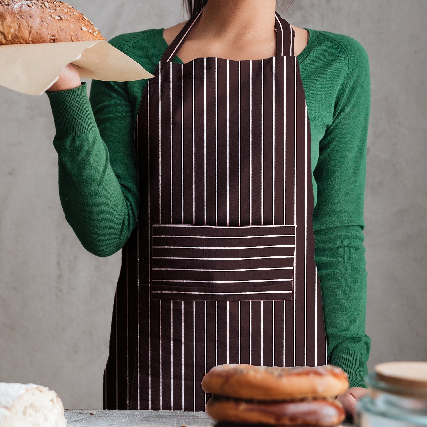 Customizable Bib Apron with Pocket for Cooking, Baking, Grilling, Crafts