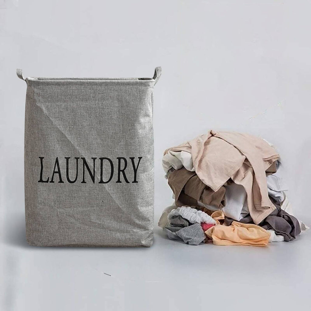 Large Foldable Cotton Laundry Hamper Bag with Waterproof Lining