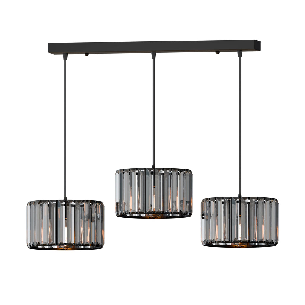 Modern Adjustable 3-Light Crystal Shade Pendant Chandelier Light Fixture