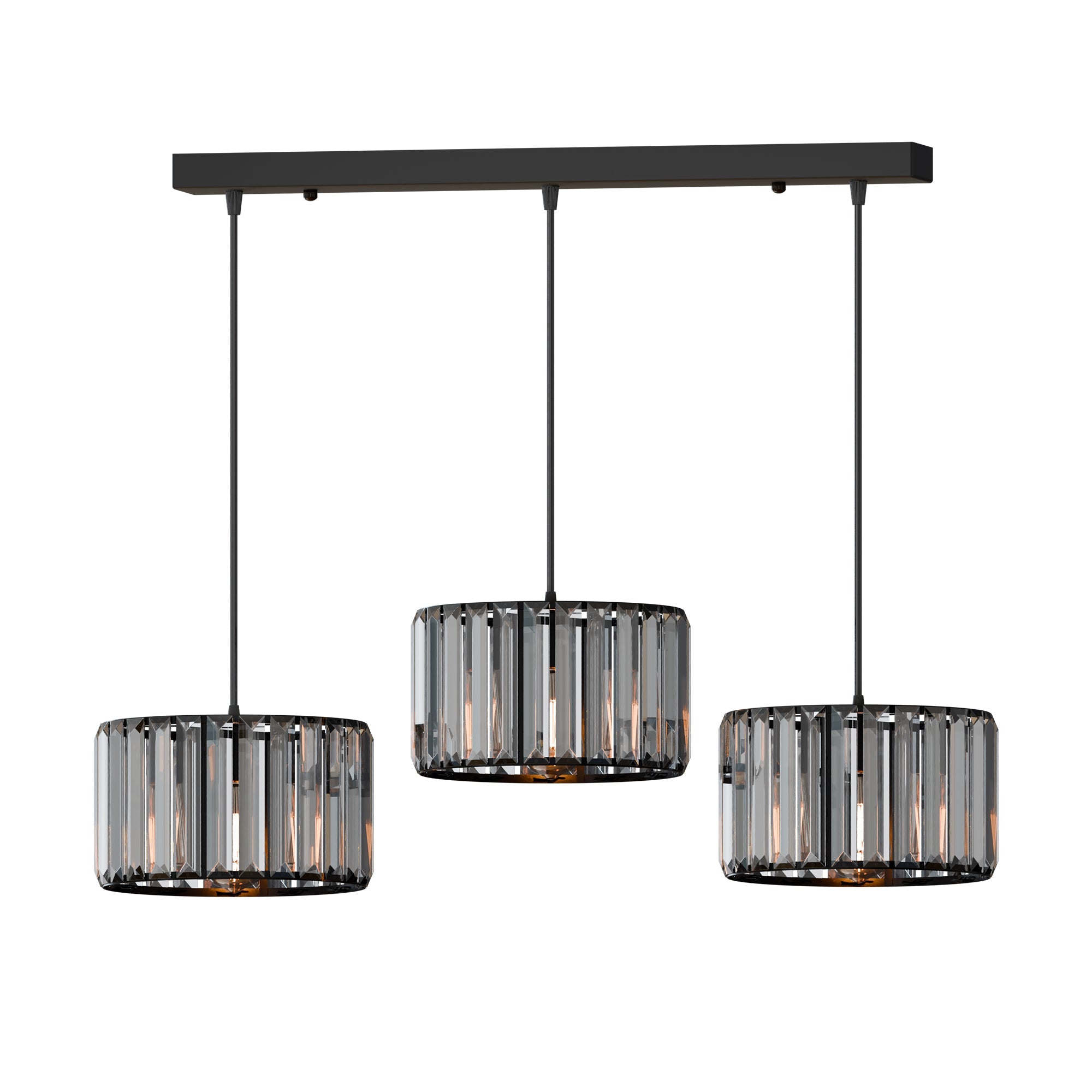 Modern Adjustable 3-Light Crystal Shade Pendant Chandelier~6125