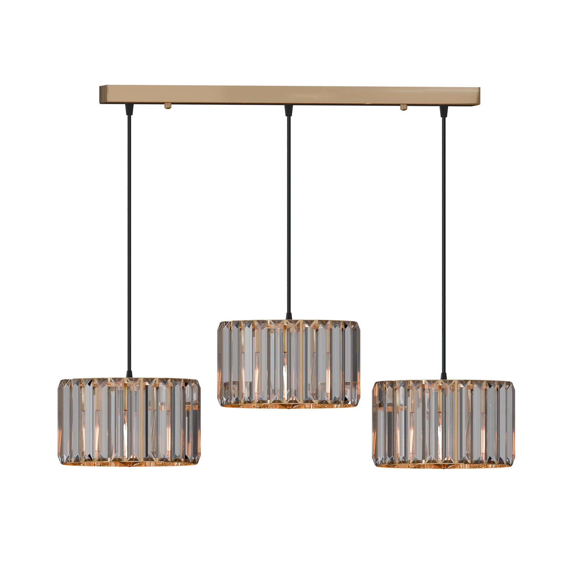 Modern Adjustable 3-Light Crystal Shade Pendant Chandelier~6125