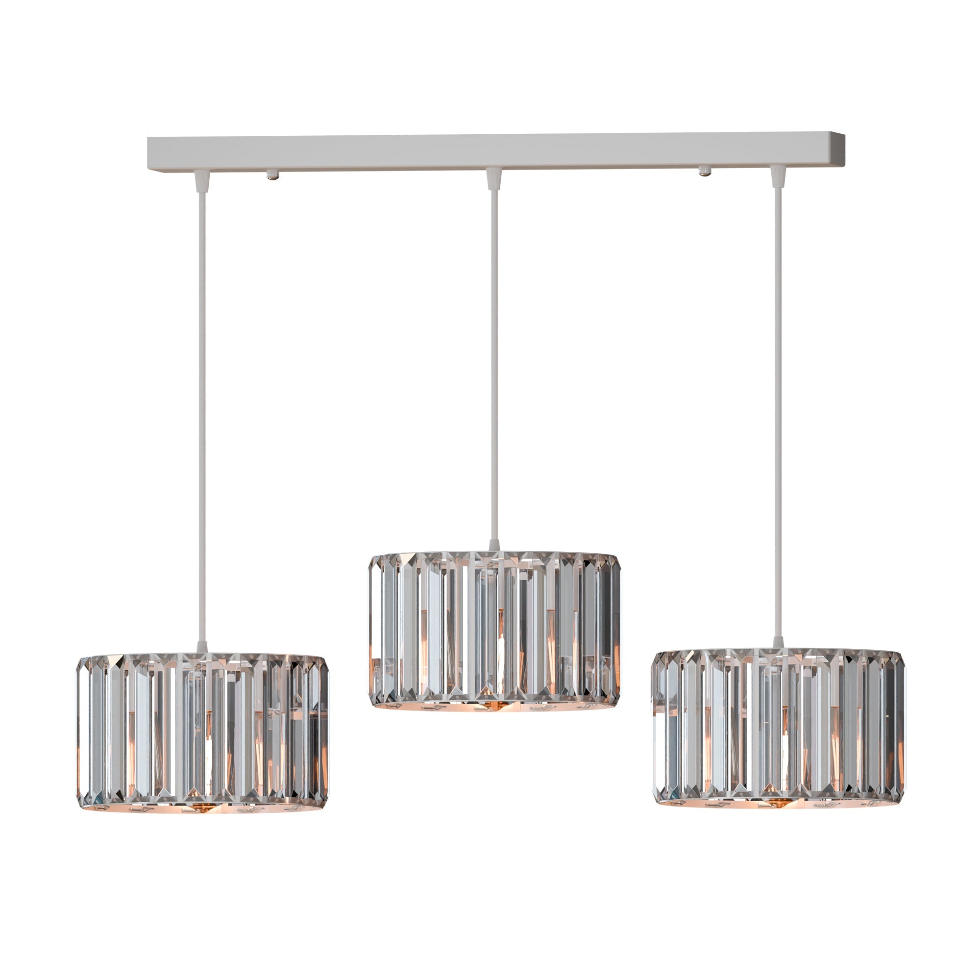 Modern Adjustable 3-Light Crystal Shade Pendant Chandelier~6125