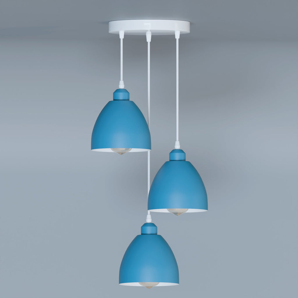 Modern Industrial 3-Head Pendant Light with Adjustable Cables, E27 Base