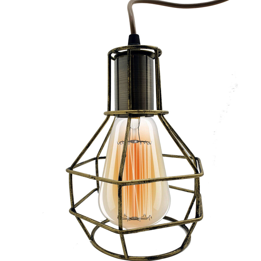 Adjustable Industrial Retro 3-Way Ceiling Pendant Light, Black Metal, E27 Base