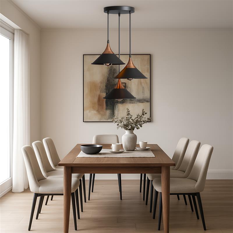 Modern 3 Way Pendant Ceiling Light Adjustable Cluster Lamp Shade ~6213
