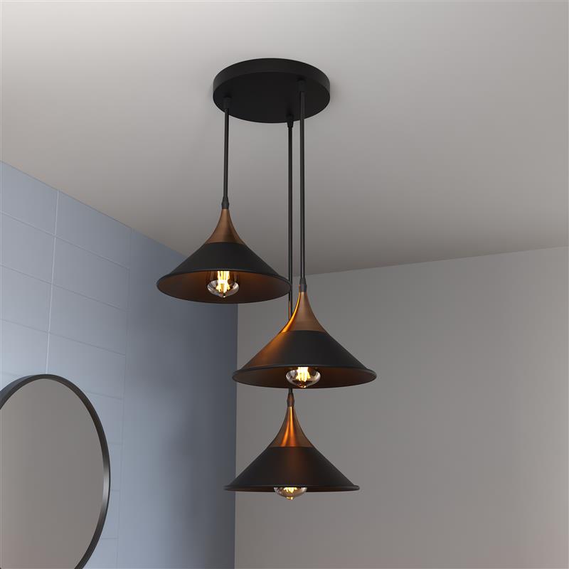 Modern 3 Way Pendant Ceiling Light Adjustable Cluster Lamp Shade ~6213