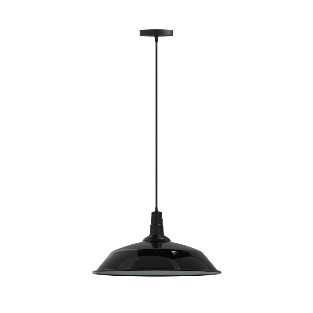 Modern Metal Barn Shade Kitchen Island Pendant Light, Adjustable Height Ceiling Lamp