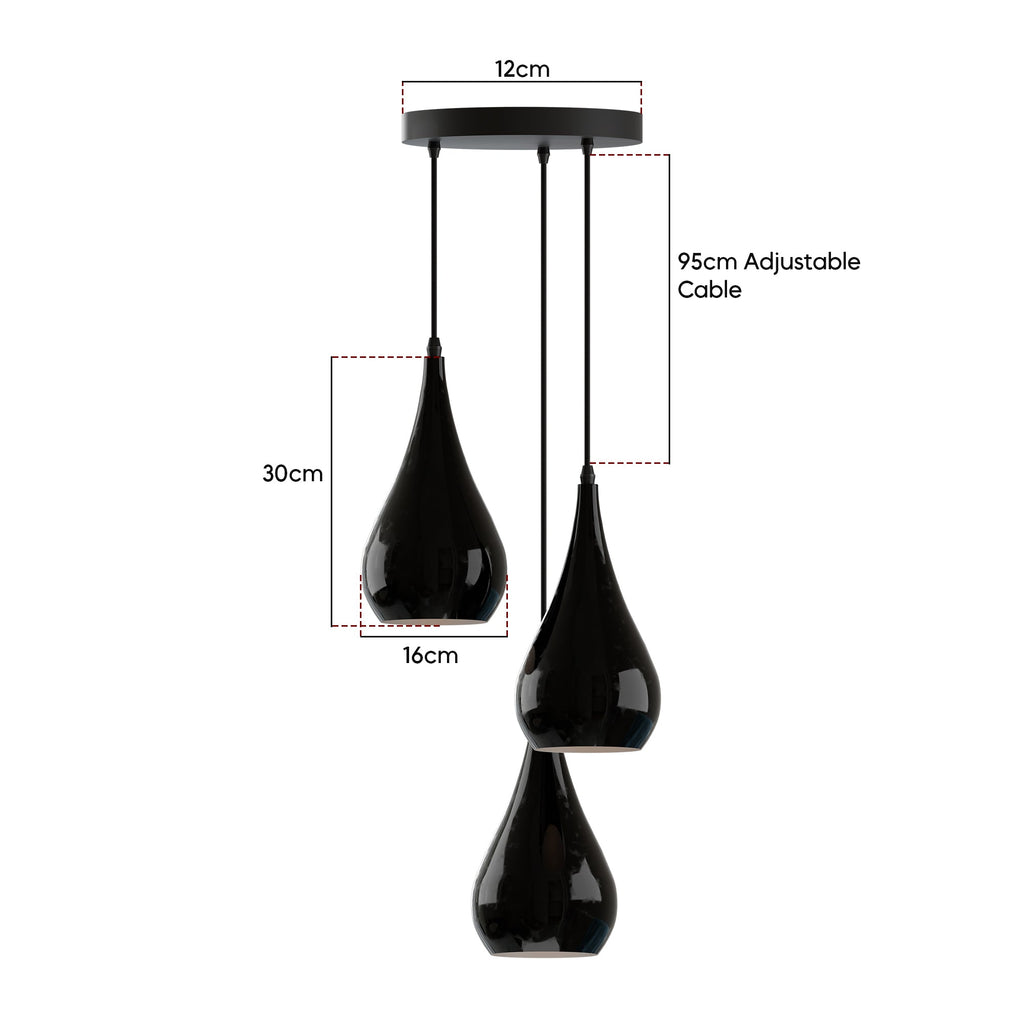 Modern Black E27 Vintage Industrial Pendant Ceiling Light Fixture