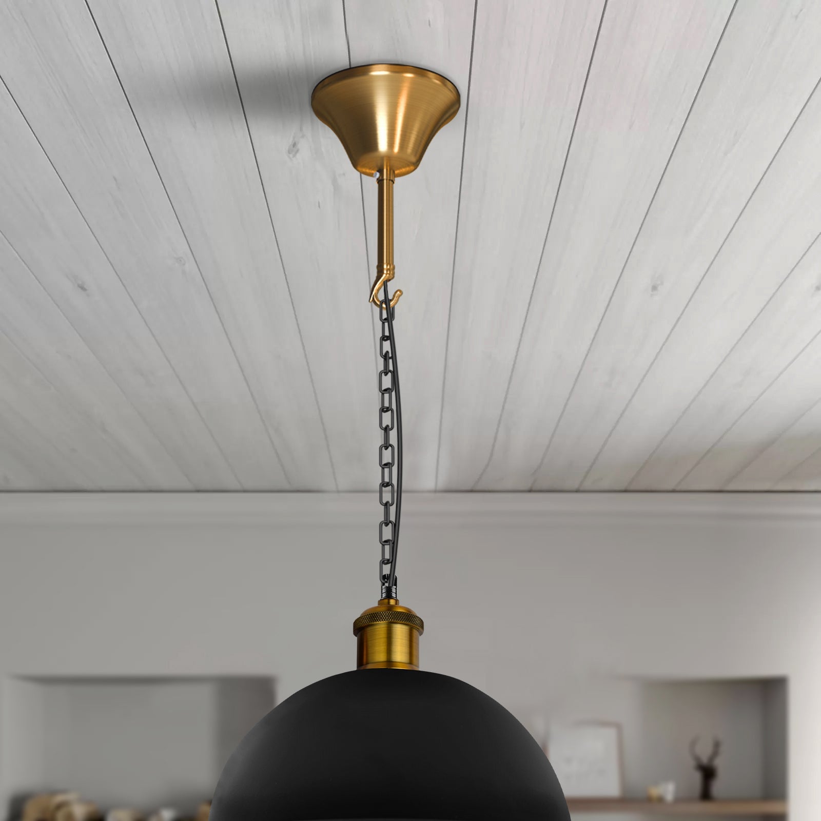 100mm Metal Ceiling Rose Hook for Pendant Lights & Chandeliers - Easy Mount