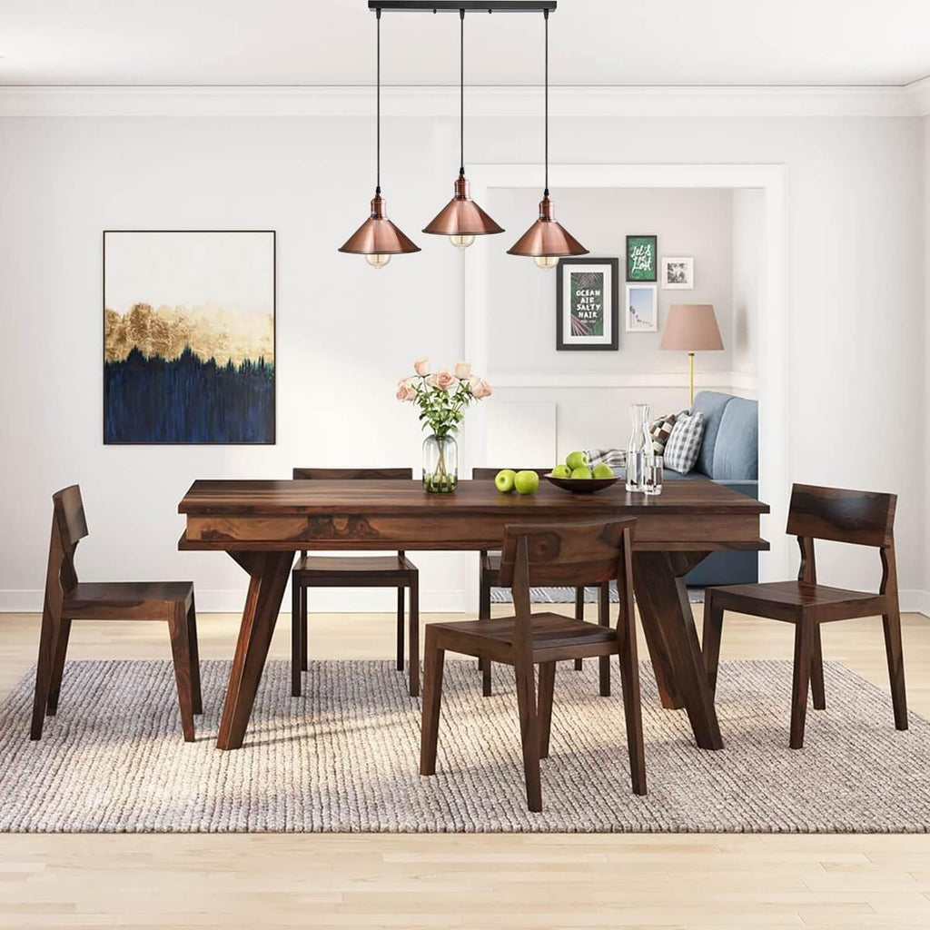3-Head Vintage Industrial Metal Pendant Light Fixture, E27 Hanging Ceiling Lamp
