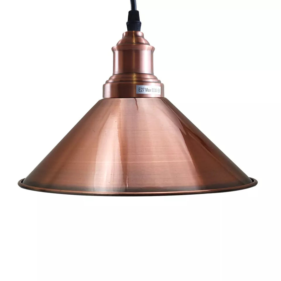 3-Head Vintage Industrial Metal Pendant Light Fixture, E27 Hanging Ceiling Lamp