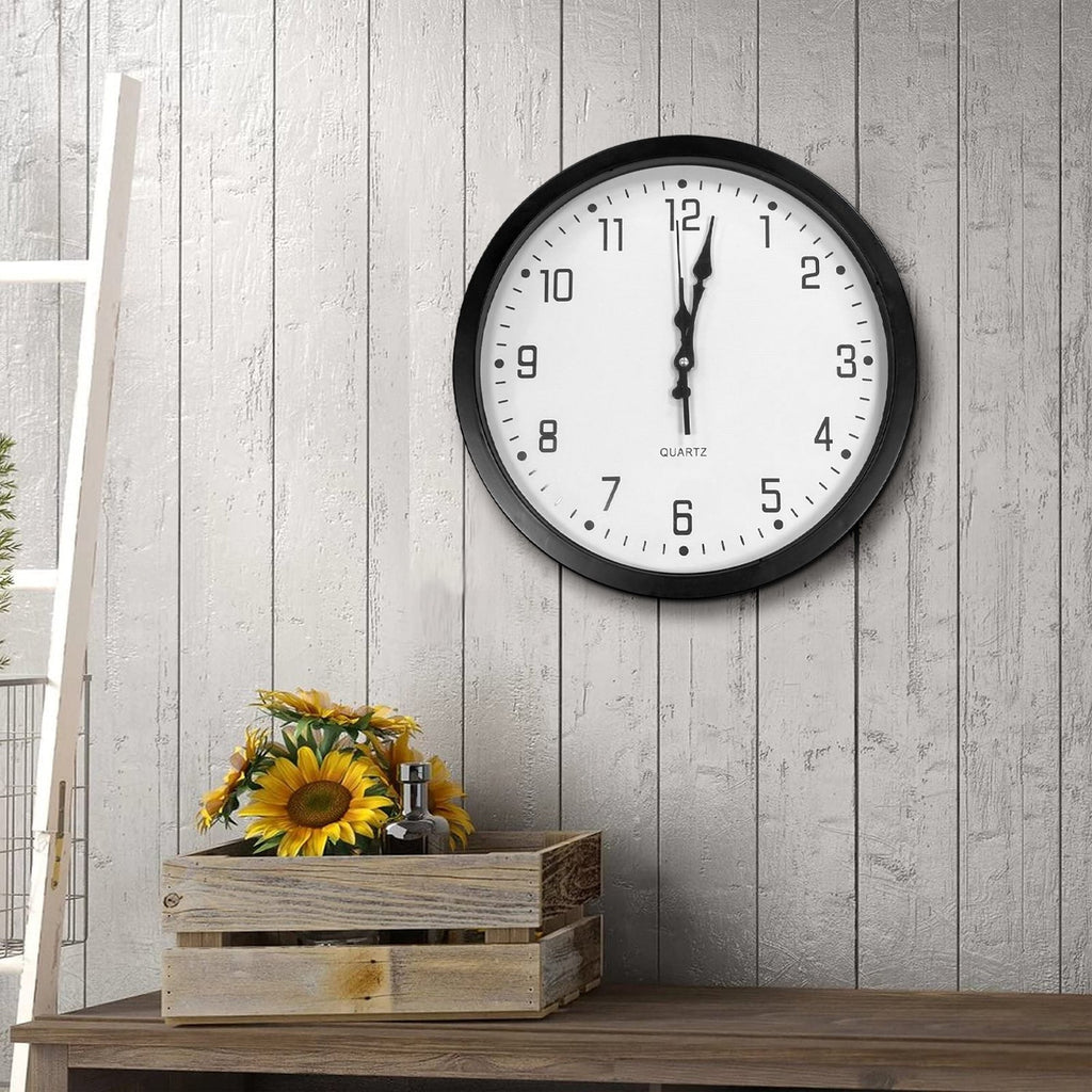 Contemporary Round Silent Analog Wall Clock for Home Kitchen Decor