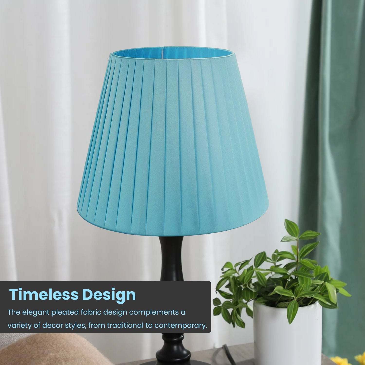 Modern Fabric Coolie Table Lampshade - Stylish Easy-Fit Light Shade