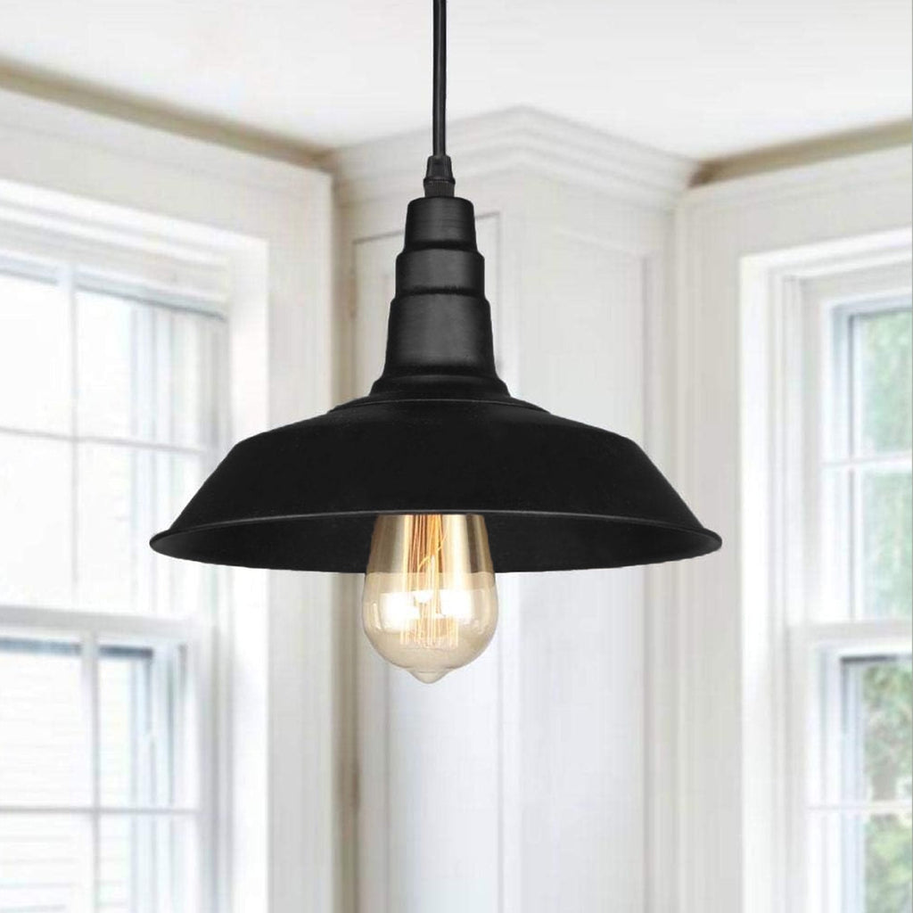 Industrial Vintage Barn Slotted Metal Ceiling Pendant Light E27 Adjustable Retro Design