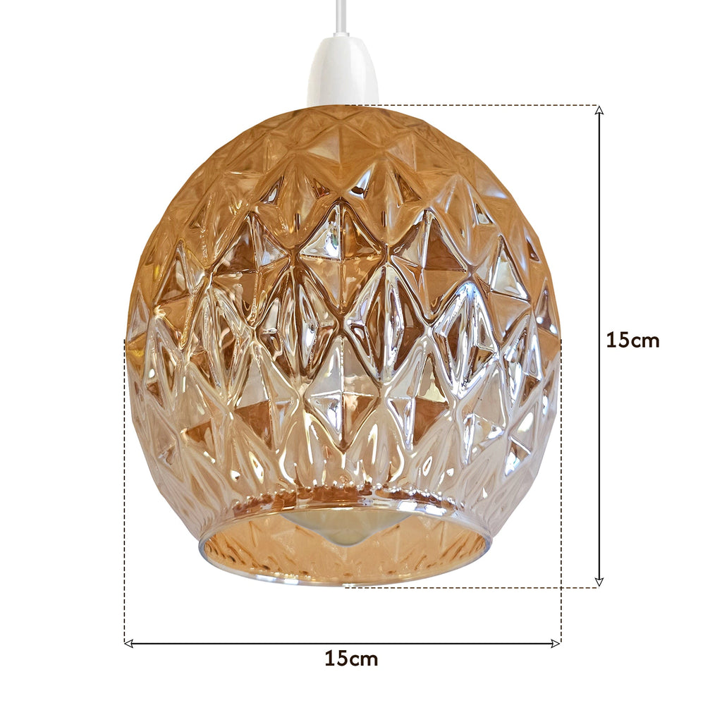 Floral Glass Easy Fit Pendant Light Shade Modern Chrome Finish Design