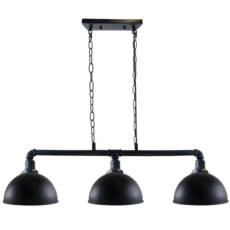 Industrial Steampunk Pipe Ceiling Pendant Light Fixture with 3 E27 Sockets