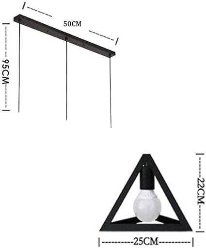 Industrial Black Metal Loft Style Pendant Light Shade 3-Head E27 Fitting