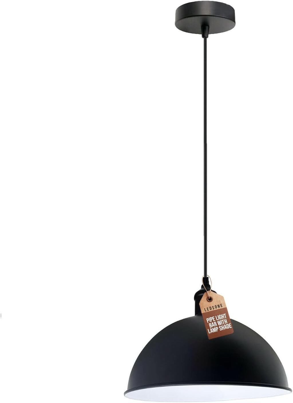 Vintage Industrial Metal Pendant Light Fixture with E27 Holder, Adjustable Cable