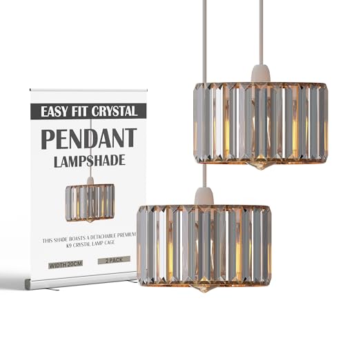 Elegant Crystal Glass Drum Ceiling Lamp Shade - Modern Flush Mount Light Fixture