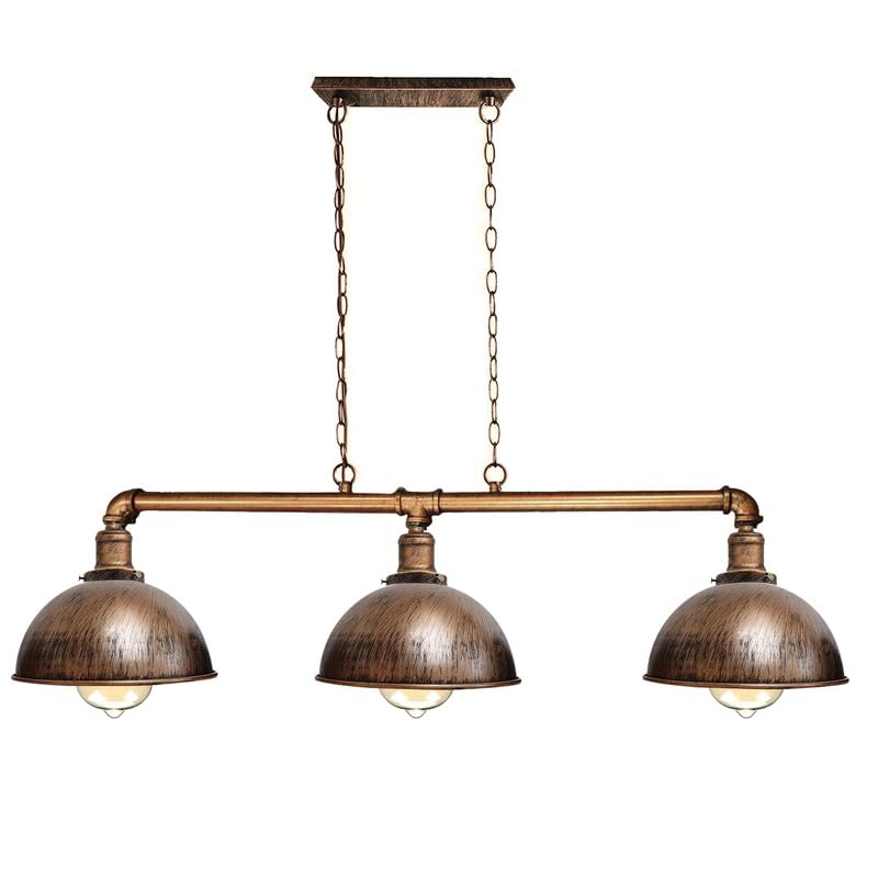 Industrial Steampunk Pipe Ceiling Pendant Light Fixture with 3 E27 Sockets