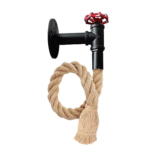 Industrial Rustic Water Pipe Hemp Rope Wall Sconce Light Fixture