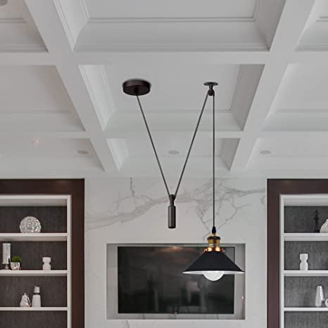 Industrial Pulley Ceiling Light Fixture ~6286