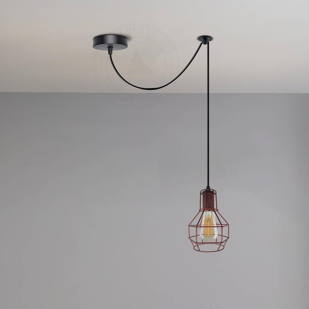Vintage Industrial Spider Chandelier Pendant Light Kit Metal Cage E27 Ceiling Lamp