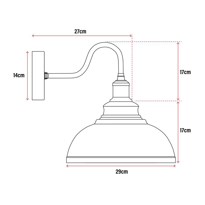 Rainproof Outdoor wall Light with Elegant 29cm Curved Design~6227