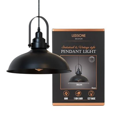 Industrial Vintage Metal Pendant Light Fixture for Kitchen Restaurant Loft E27