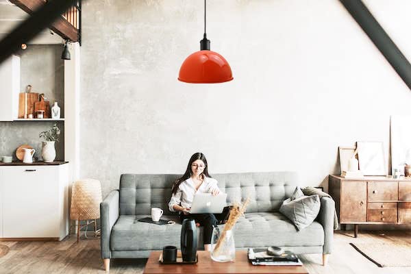Vintage Pendant Light With E27 Holder ~6197