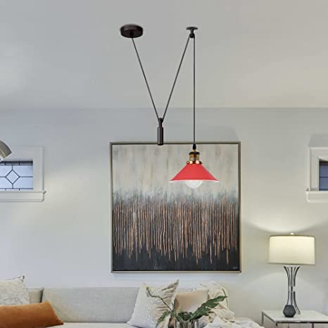 Industrial Pulley Ceiling Light Fixture ~6286