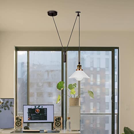 Industrial Pulley Ceiling Light Fixture ~6286