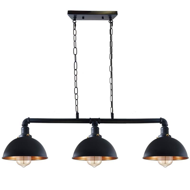 Industrial Steampunk Pipe Ceiling Pendant Light Fixture with 3 E27 Sockets