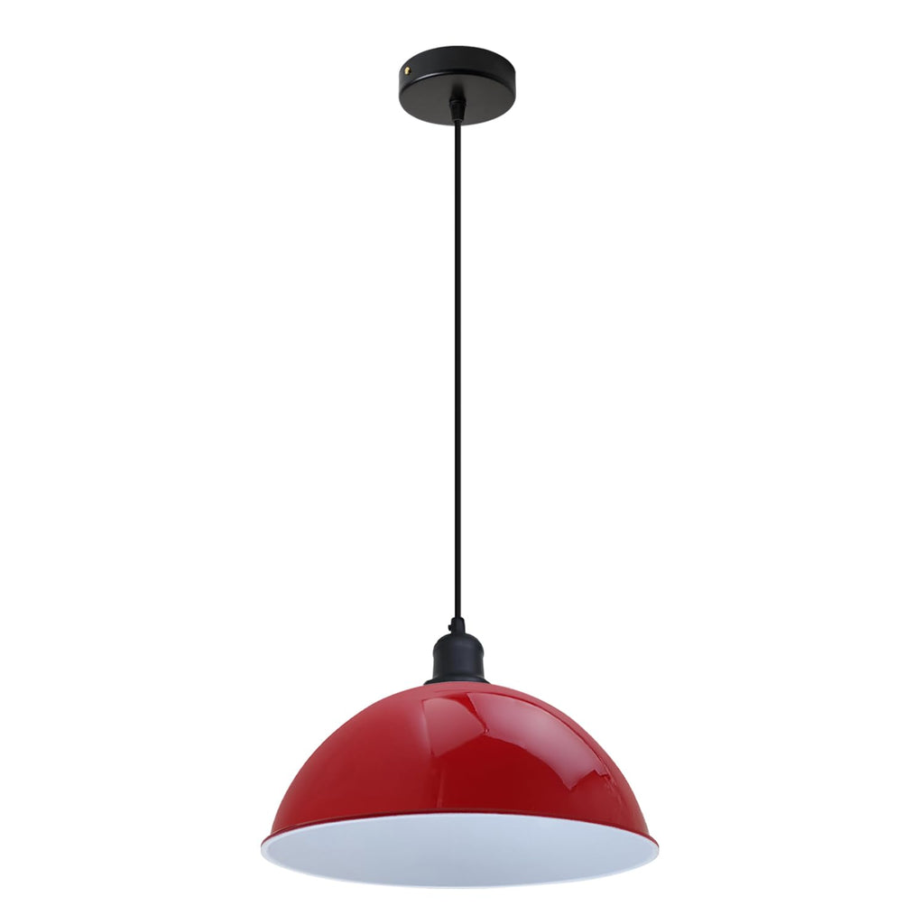 Vintage Industrial Metal Pendant Light Fixture with E27 Holder, Adjustable Cable
