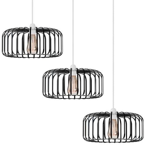 3 Pack Modern Designer E27 Metal Cage Ceiling Light Shades Kit