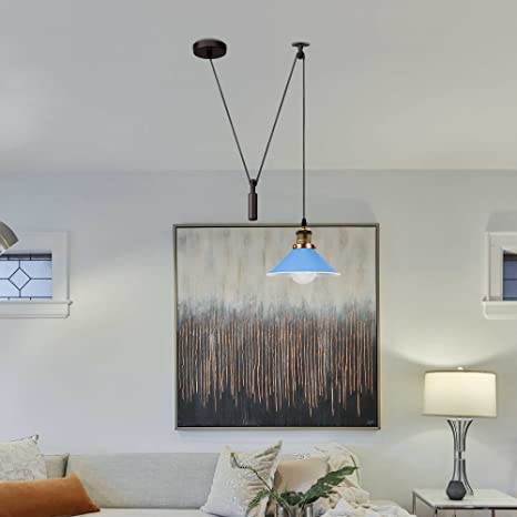 Industrial Pulley Ceiling Light Fixture ~6286