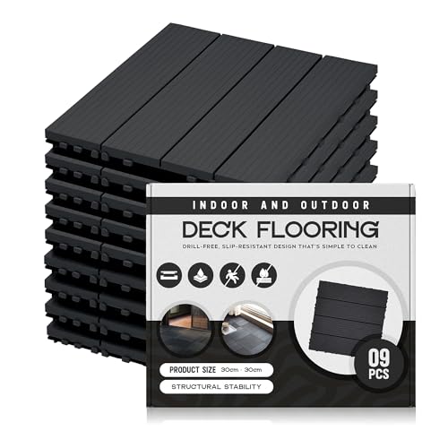 Interlocking Composite Decking Tiles for Outdoor Patio Balcony Flooring – Easy Snap-Together Installation